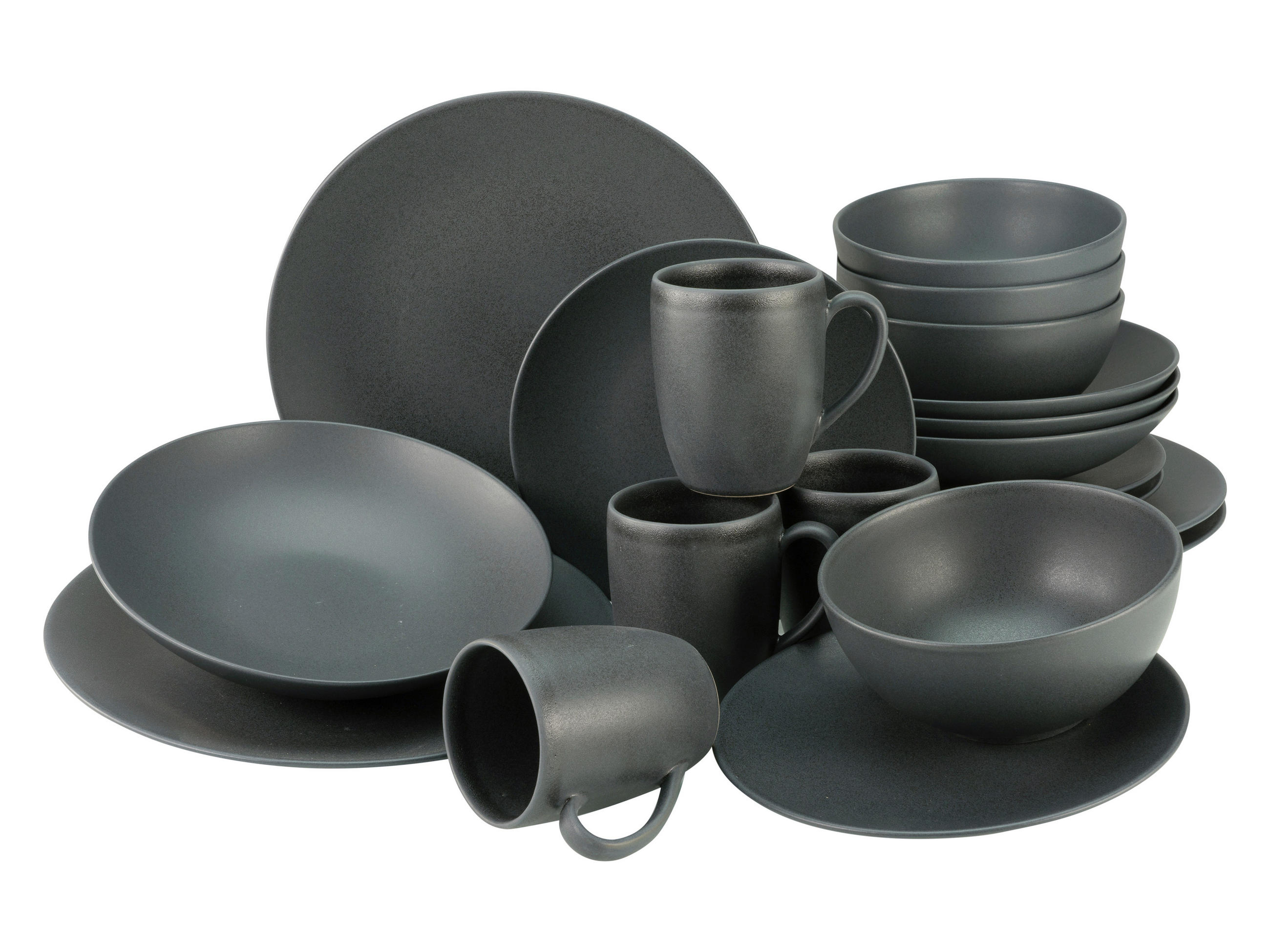 KOMBISERVICE Schwarz 20-teilig Soft Touch black  - Schwarz, Design, Keramik (39,5/43/37cm) - Creatable