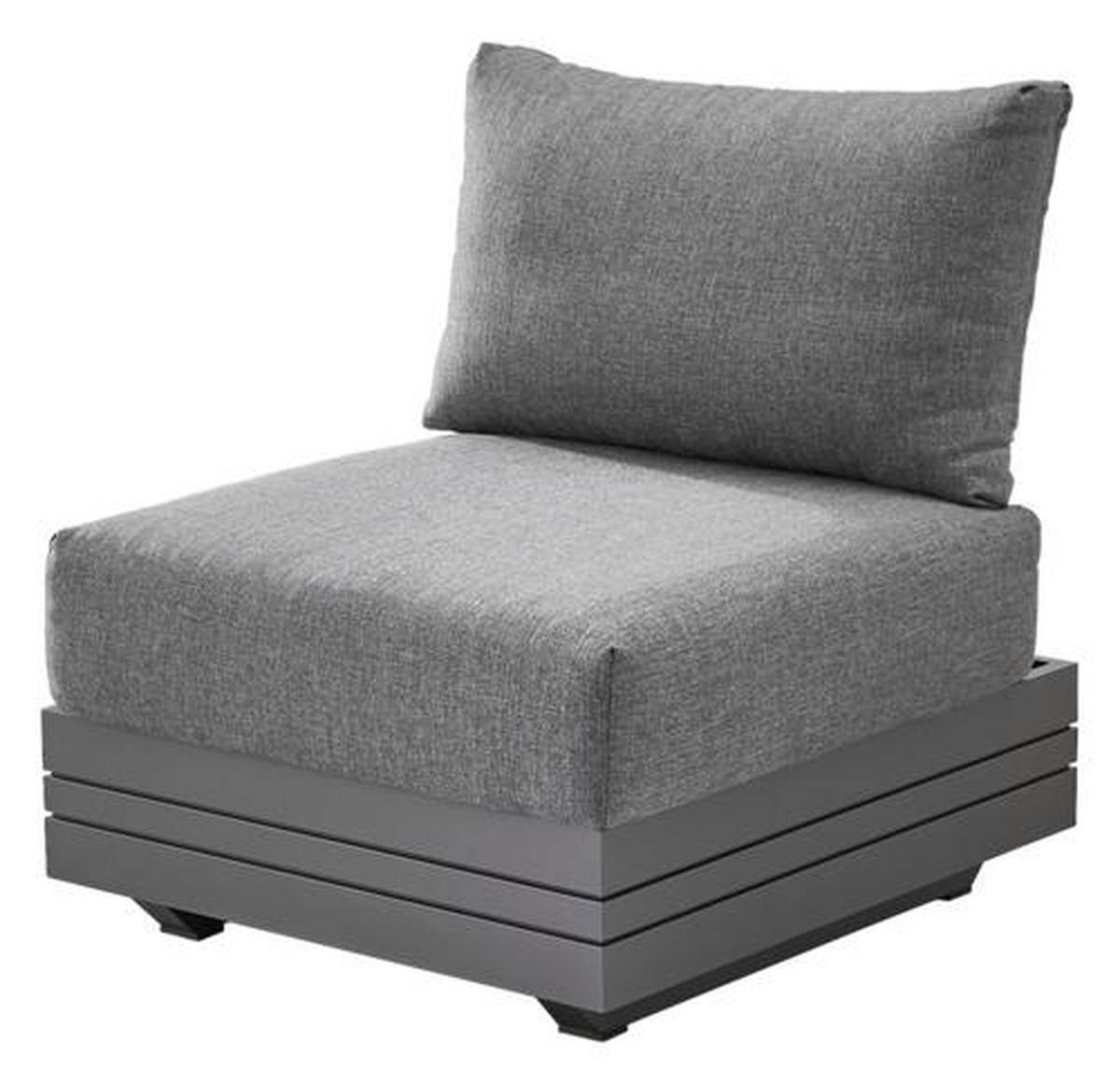 LOUNGESESSEL  - Dunkelgrau/Graphitfarben, Design, Textil/Metall (74/76/74/81cm) - Zebra 