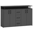 SIDEBOARD  in 139/90/34 cm  - Anthrazit/Schwarz, KONVENTIONELL, Holzwerkstoff/Kunststoff (139/90/34cm) - Carryhome