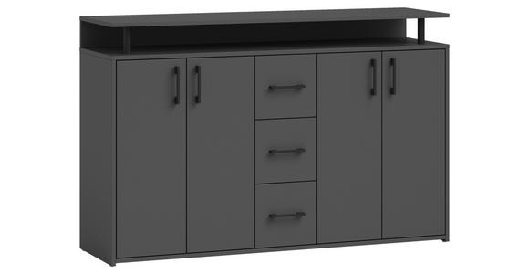 SIDEBOARD in 139/90/34 cm - Anthrazit/Schwarz, KONVENTIONELL, Holzwerkstoff/Kunststoff (139/90/34cm) - Carryhome