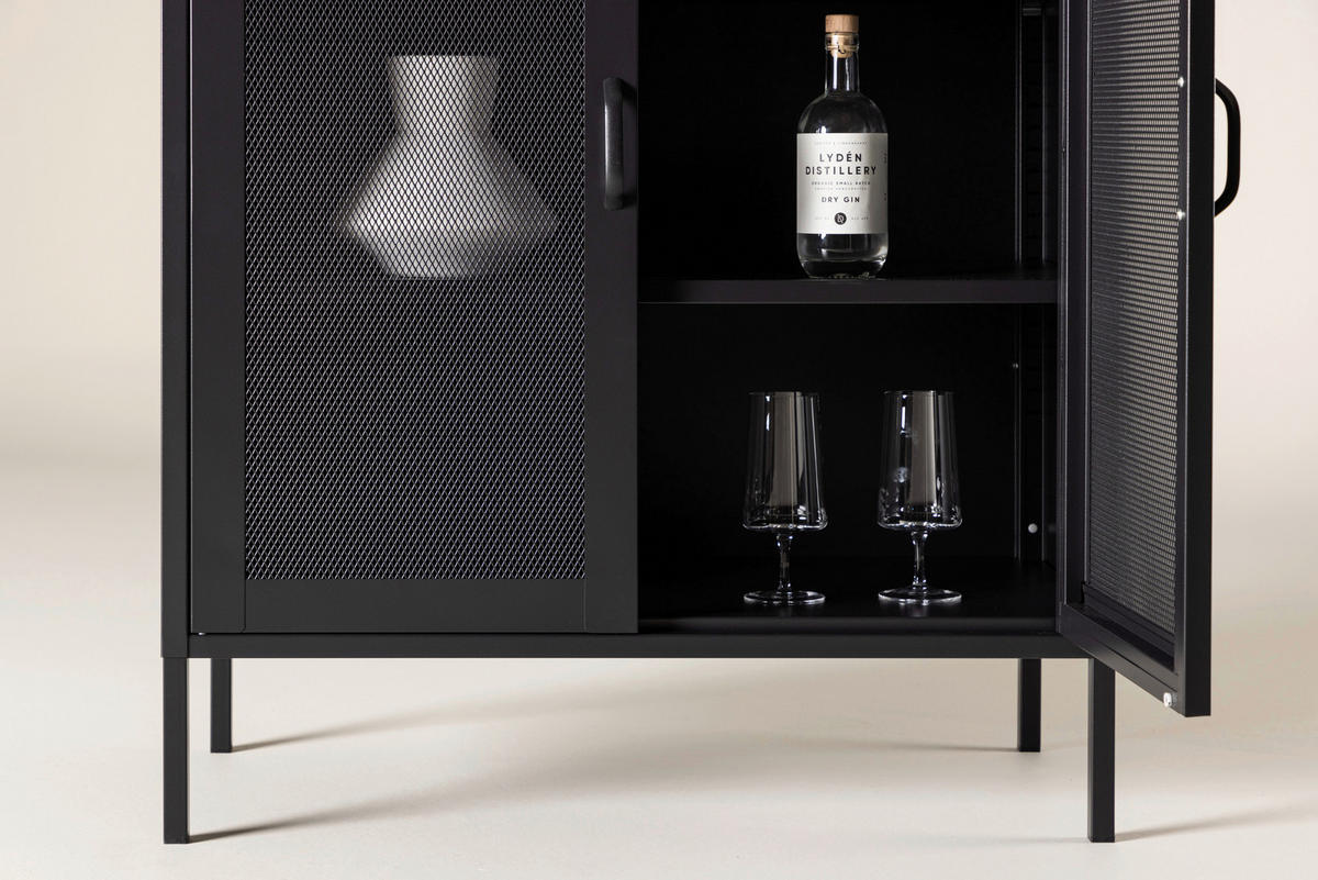 SIDEBOARD  in 80/101.5/40 cm  - Schwarz, Design, Metall (80/101.5/40cm) - Livetastic
