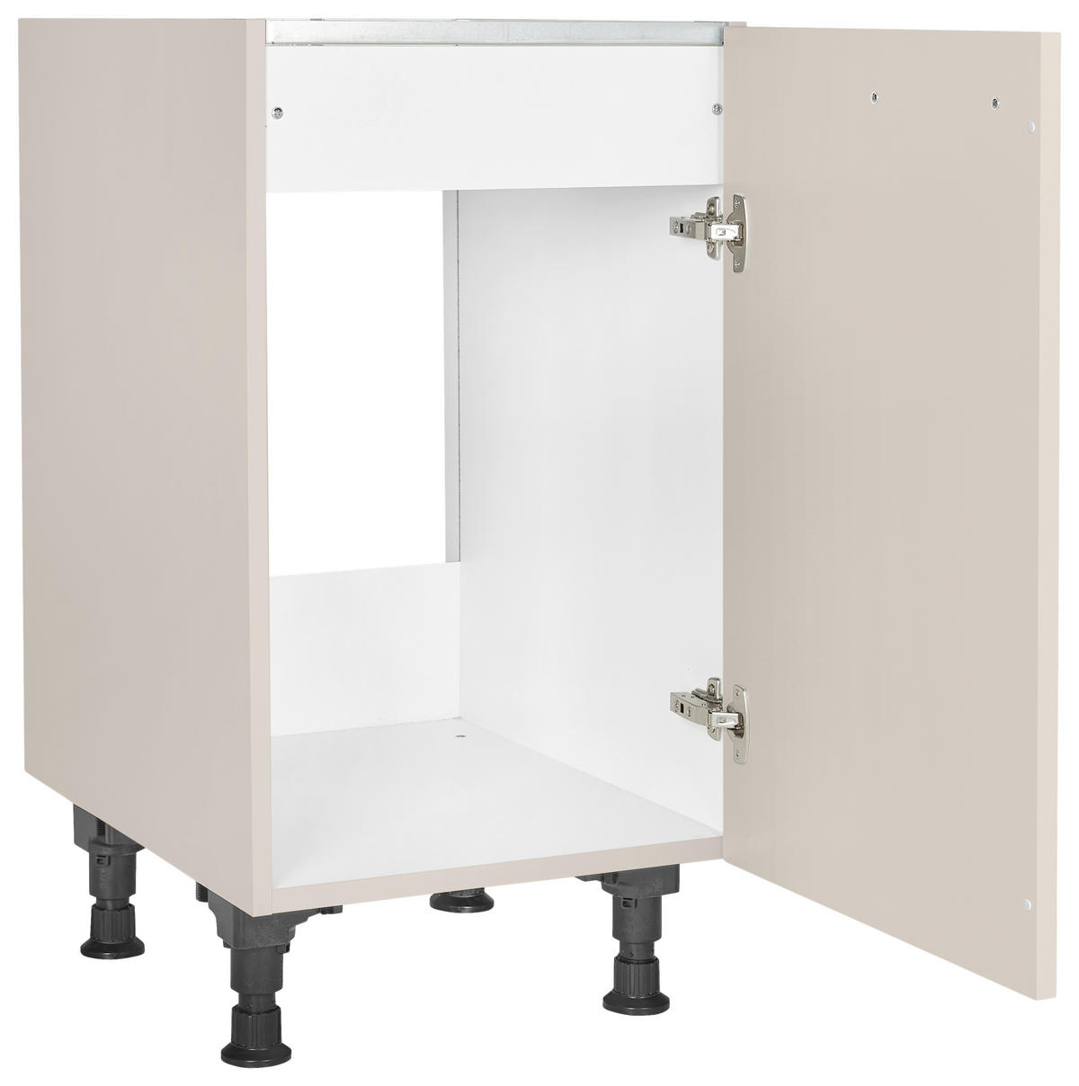 SPÜLENUNTERSCHRANK 45,0/87,0/56,0 cm  in Sandfarben  - Sandfarben/Schwarz, MODERN, Holzwerkstoff/Metall (45,0/87,0/56,0cm) - Nobilia