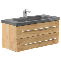 WASCHTISCHKOMBI 100 cm  - Eichefarben, Basics, Holzwerkstoff/Stein (100cm) - MID.YOU