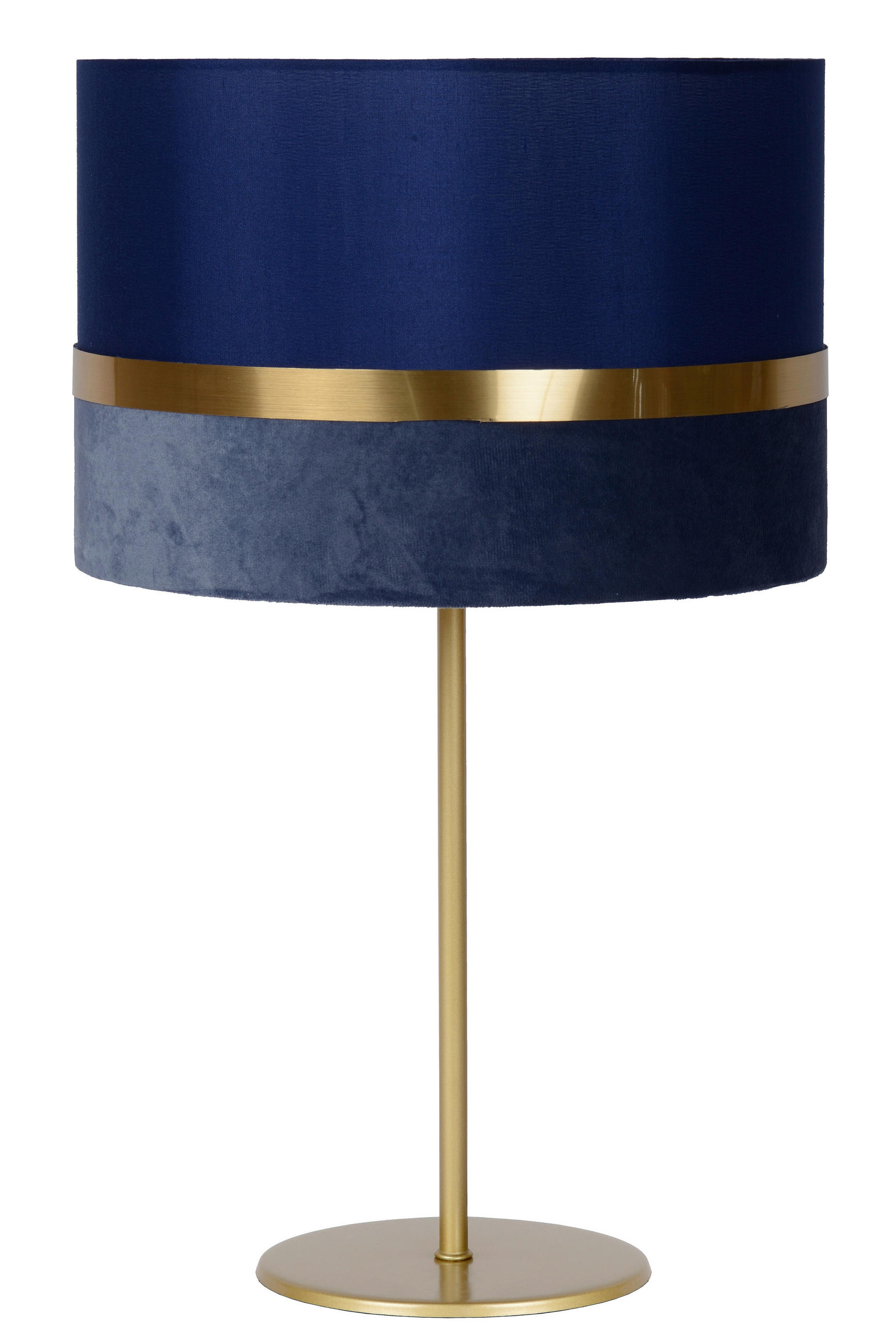 TISCHLEUCHTE - Blau/Goldfarben, Design, Textil/Metall (30/30/50cm) - Lucide