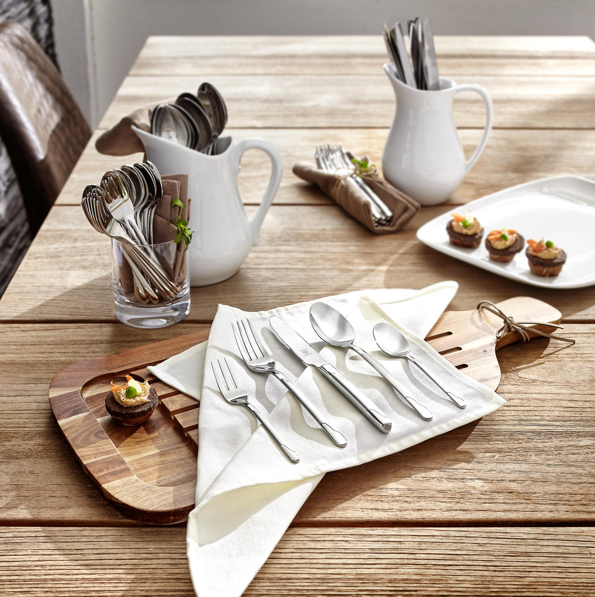 BESTECKSET Viva 60-teilig Edelstahl  - Silberfarben, Basics, Metall - Justinus