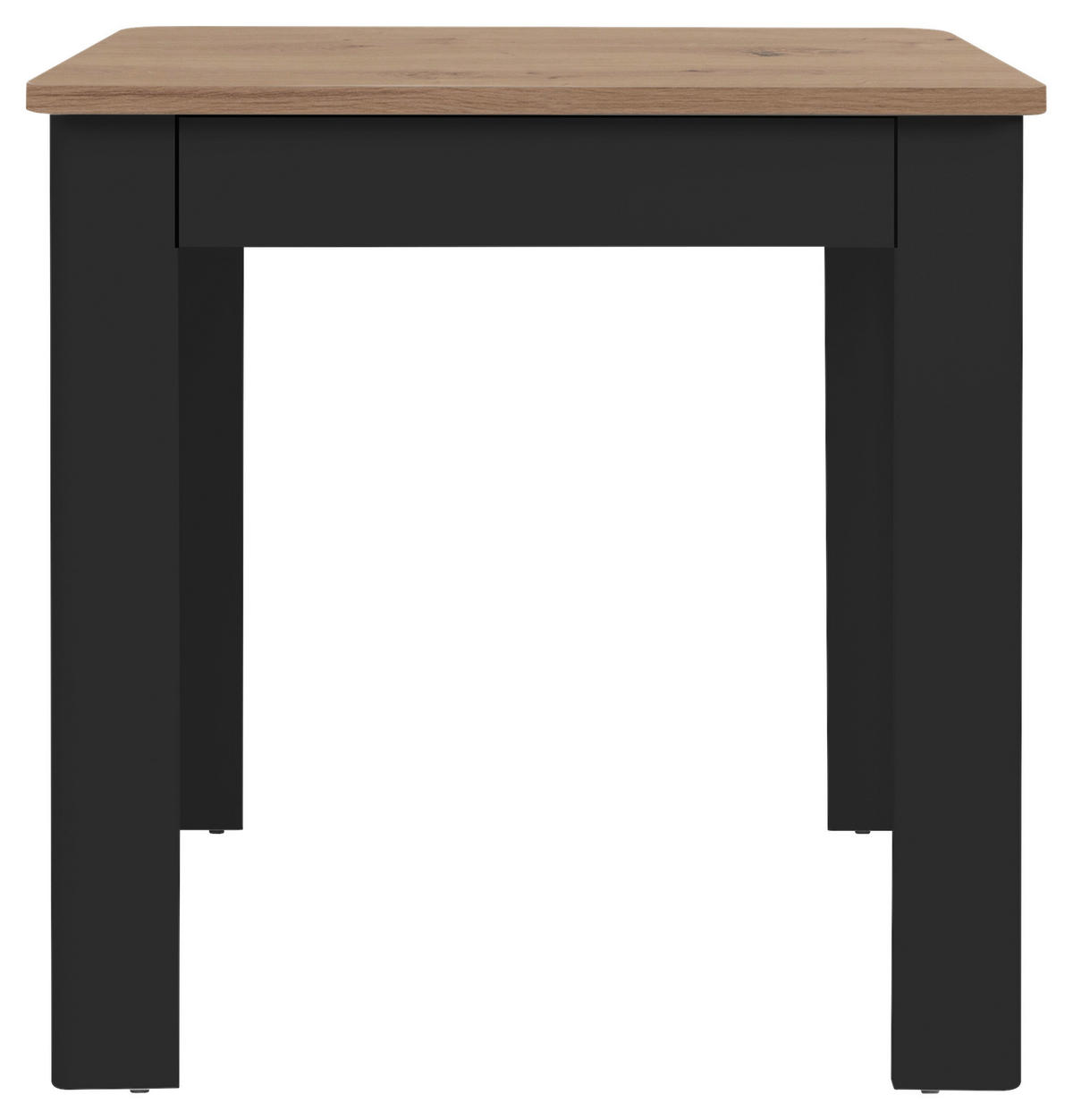 Küchentisch in Holzwerkstoff 80/80/77 cm  - Schwarz/Eiche Artisan, MODERN, Holzwerkstoff (80/80/77cm) - MID.YOU
