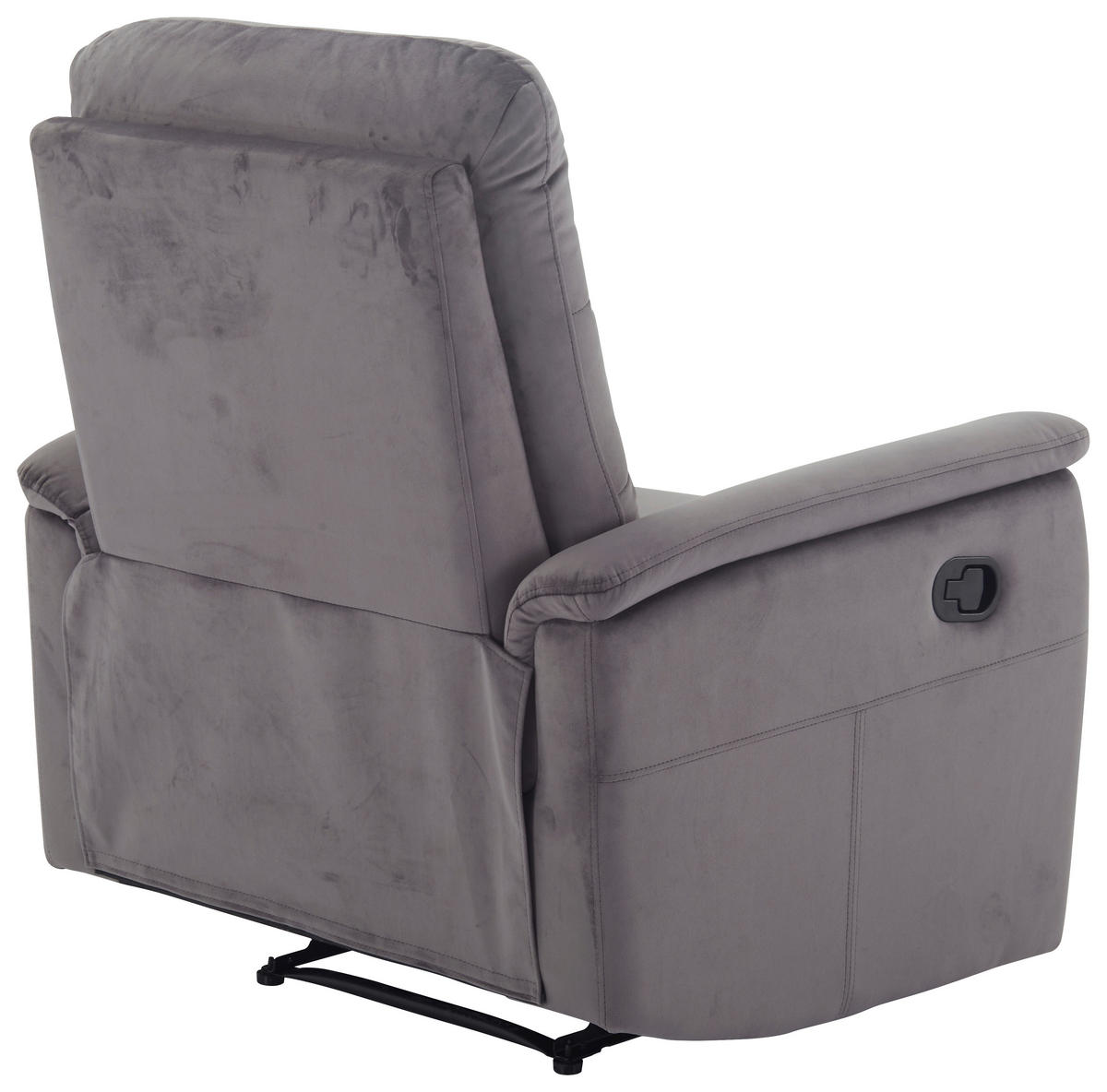 SITZGARNITUR Velours Grau  - Schwarz/Grau, KONVENTIONELL, Textil/Metall - P & B