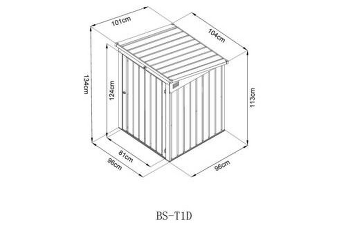 BOX NA ODPADKOVÉ KOŠE   - antracitová, Basics, kov (104/134/101cm)