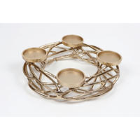 ADVENTSKRANZ  - Goldfarben, KONVENTIONELL, Metall (40,5/40/10,5cm) - X-Mas