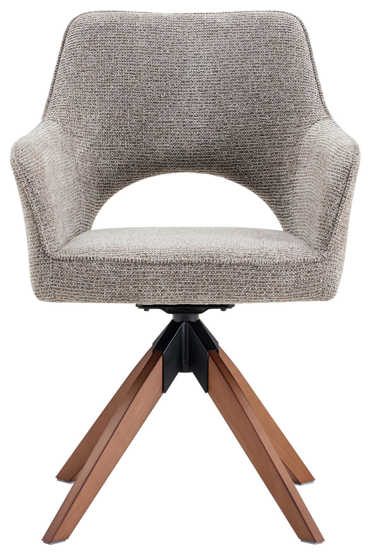 STOLICA S NASLONOM ZA RUKE  taupe, boje oraha  drvo, metal, tekstil      - boje oraha/taupe, Moderno, drvo/metal (60/89/65,5cm) - Livetastic