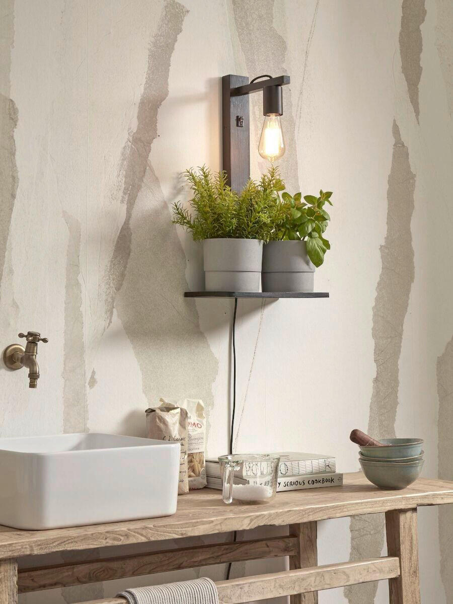 VÄGGLAMPA GOOD&MOJO  30/18/52 cm   - svart, Trend (30/18/52cm) - Good & Mojo