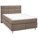 BOXSPRINGBETT 140/200 cm  in Hellbraun  - Hellbraun/Alufarben, KONVENTIONELL, Textil/Metall (140/200cm) - Dieter Knoll