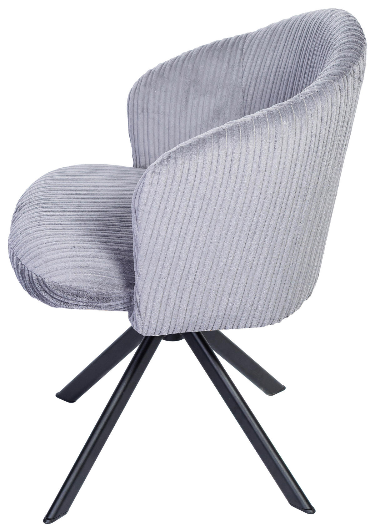 ARMLEHNSTUHL  in Schmiedeeisen Feincord  - Dunkelgrau/Schwarz, KONVENTIONELL, Textil/Metall (61/82/59cm) - Stylife