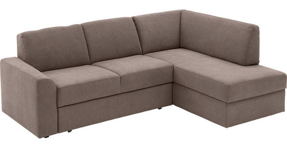 ECKSOFA in Mikrofaser Braun  - Schwarz/Braun, KONVENTIONELL, Textil (224/165cm) - Xora