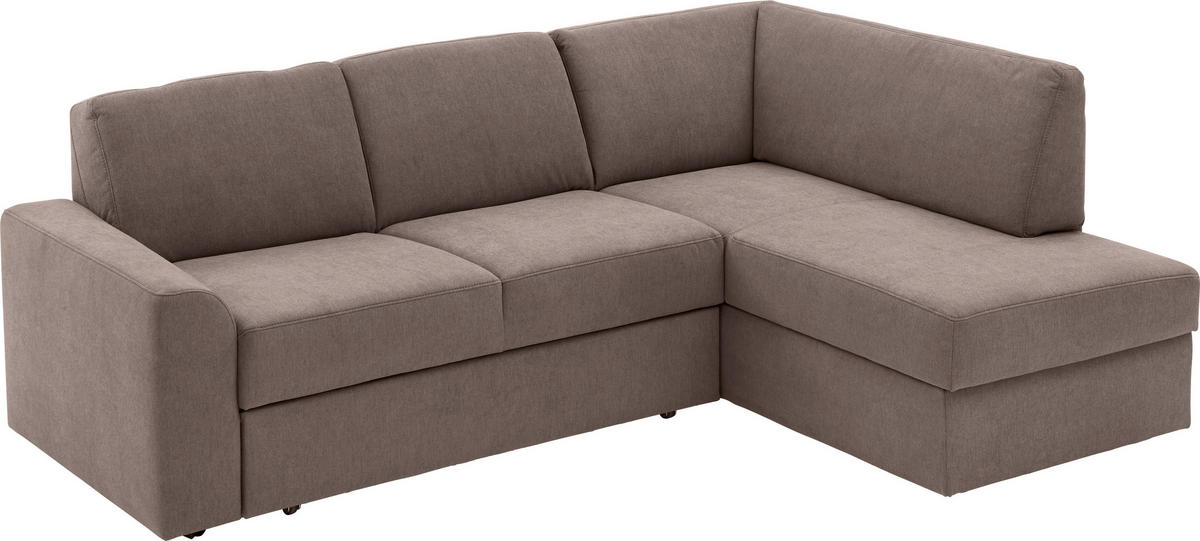 ECKSOFA in Mikrofaser Braun  - Schwarz/Braun, Konventionell, Textil (224/165cm) - Xora