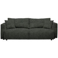 SCHLAFSOFA Velours Dunkelgrün  - Dunkelgrün/Schwarz, Design, Kunststoff/Textil (250/92/105cm) - Carryhome