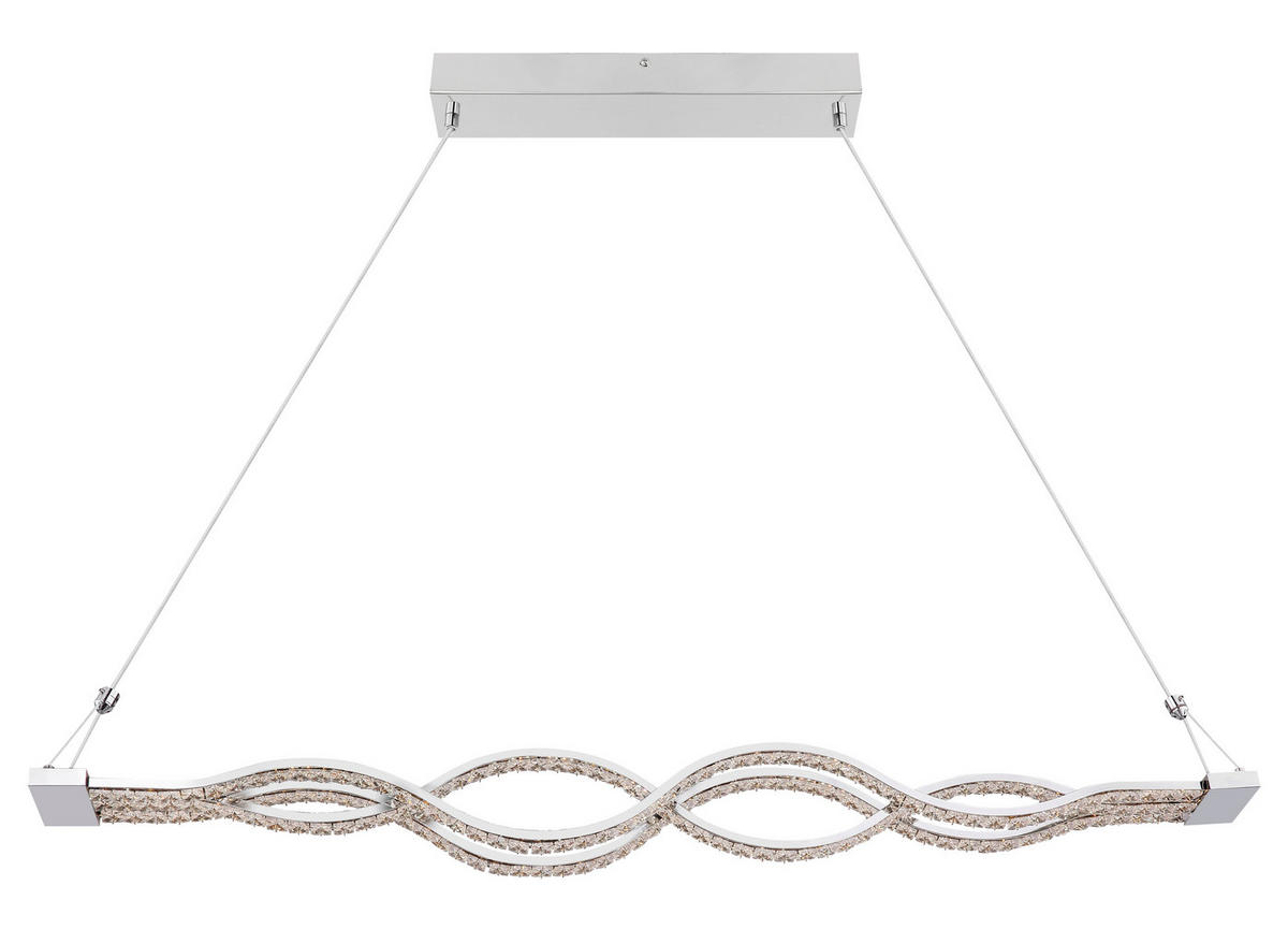LAMPĂ SUSPENDATĂ CU LED 95/7/140 cm  - alb/străveziu, Basics, plastic/sticlă (95/7/140cm)
