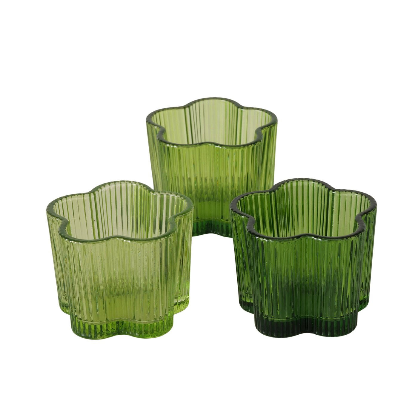 VÄRMELJUSHÅLLARE  - grön, Basics, glas (7,8/6cm)