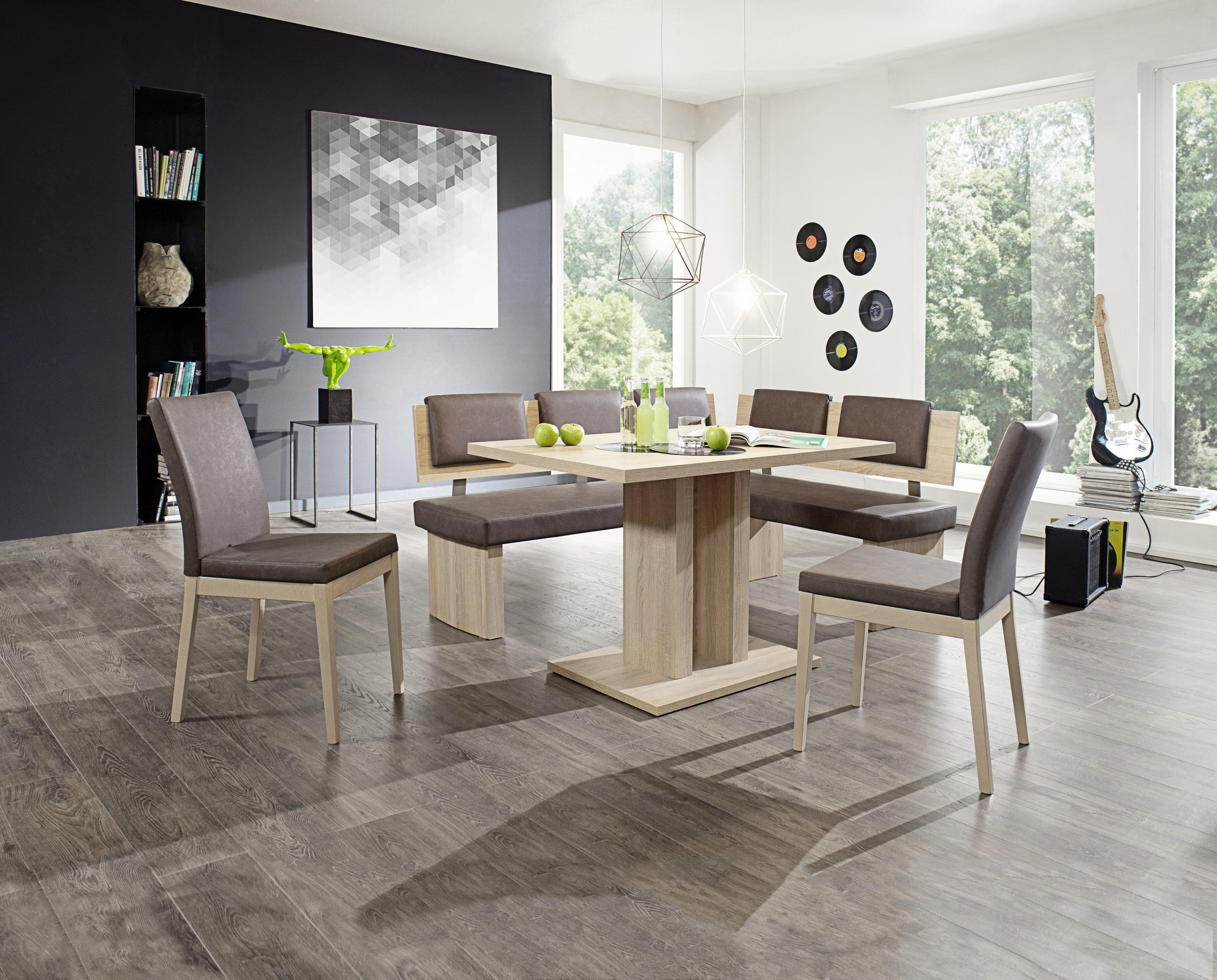 ESSTISCH in Holzwerkstoff 120-160/80/76 cm  - Eichefarben, Konventionell, Holzwerkstoff (120-160/80/76cm) - Cantus