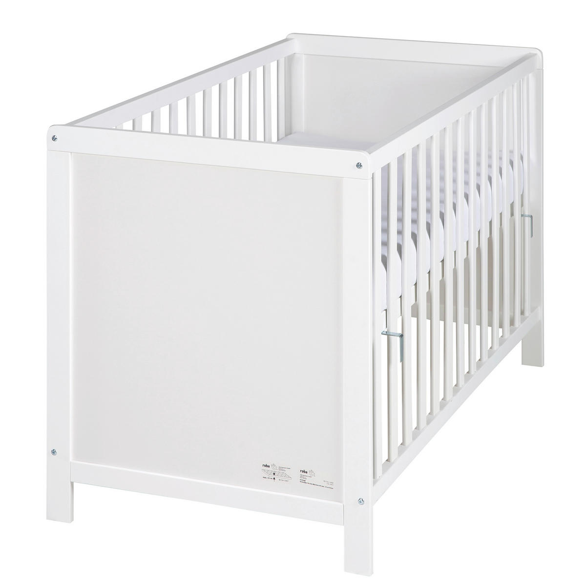 BEISTELLBETT roba Gitterbett / Beistellbett  - Weiß, Basics, Holz/Holzwerkstoff (66/76/121,5cm) - Roba