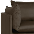 ECKSOFA  in Samt Braun Rückenkissen, Rücken echt  241/200 cm  - Schwarz/Braun, Design, Textil/Metall (241/200cm) - Carryhome