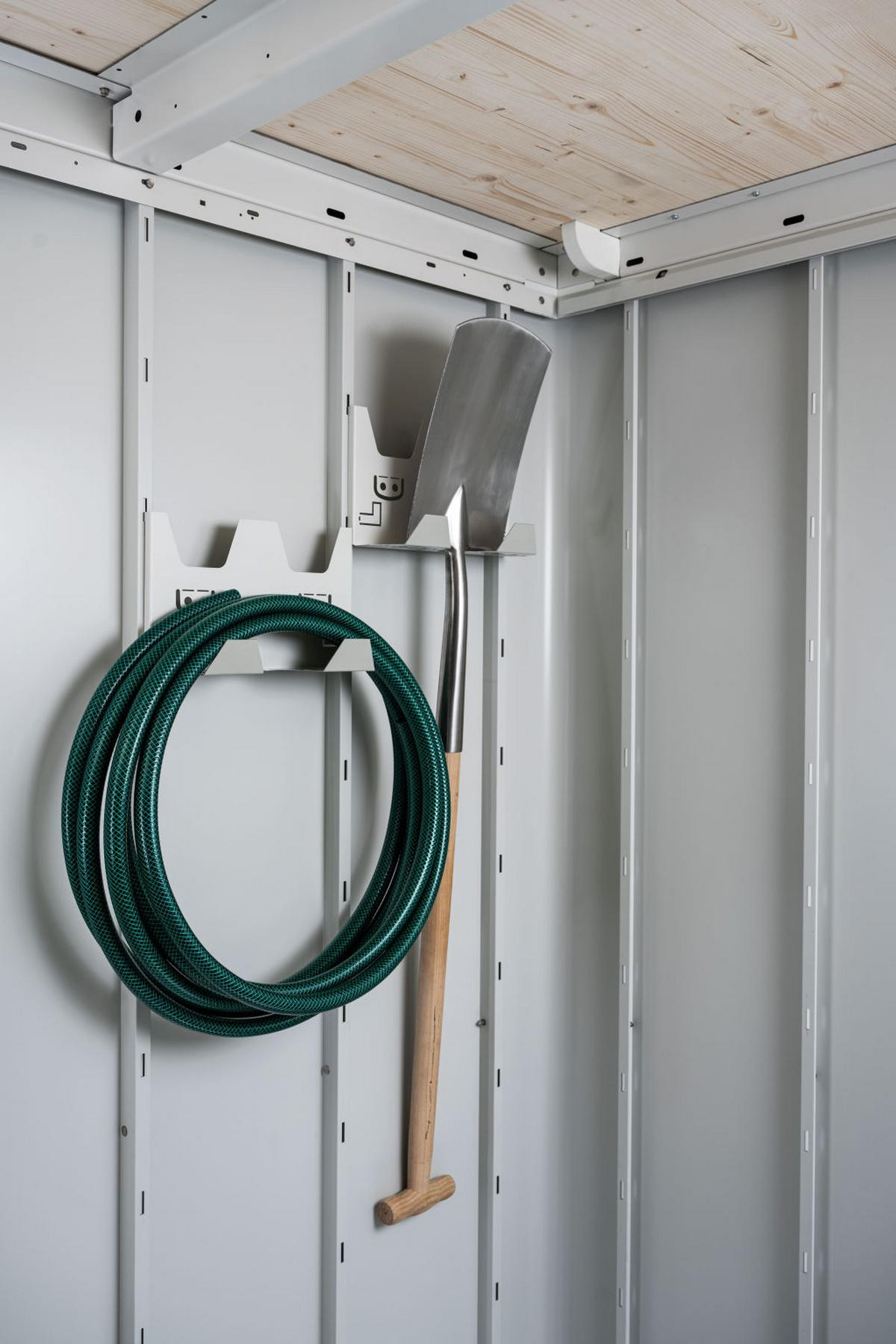 GERÄTEHAUS 236/222/236 cm  - Silberfarben, Design, Metall (236/222/236cm) - Biohort