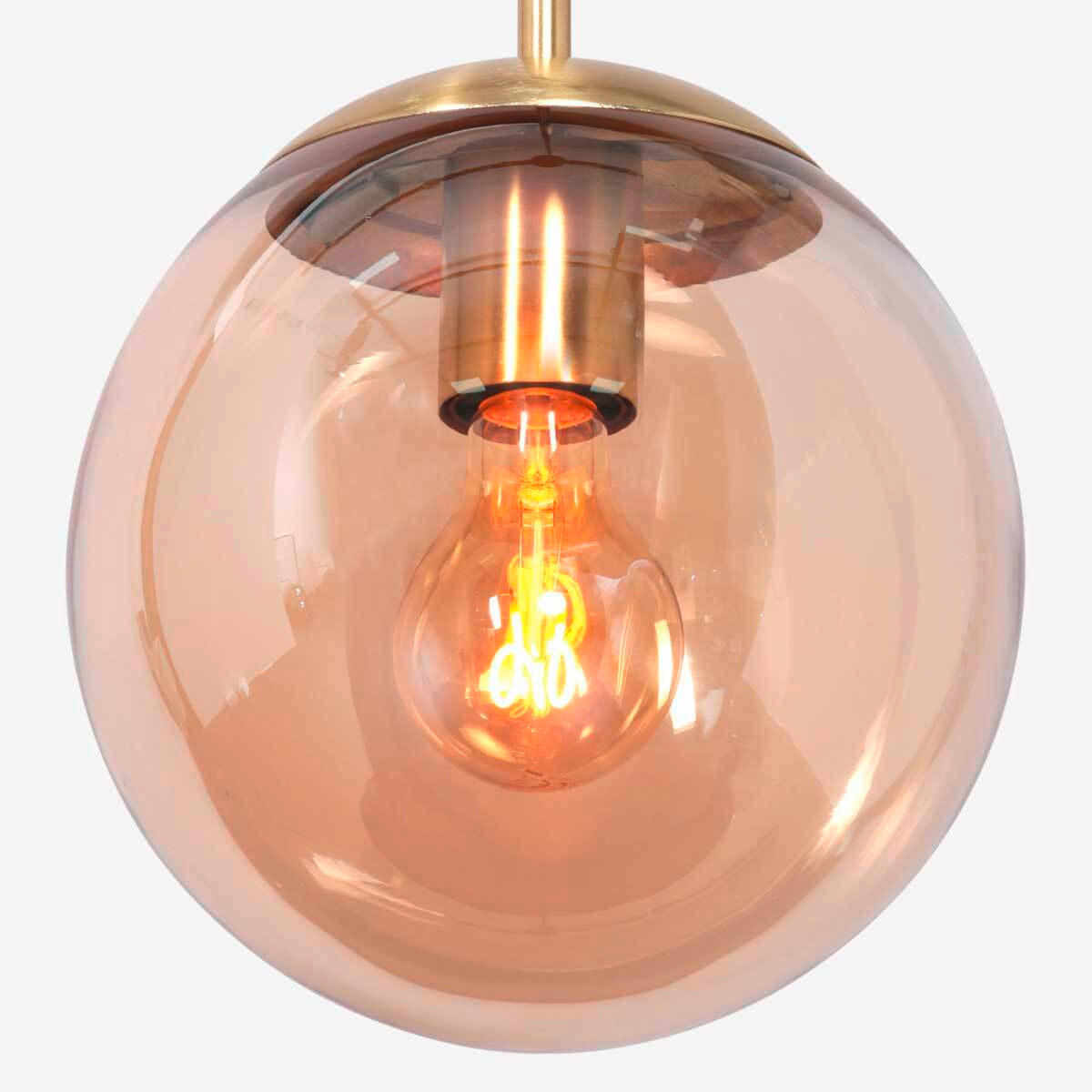 PENDELLEUCHTE Bollique 25/35-175 cm   - Messingfarben/Schwarz, KONVENTIONELL, Glas/Metall (25/35-175cm)