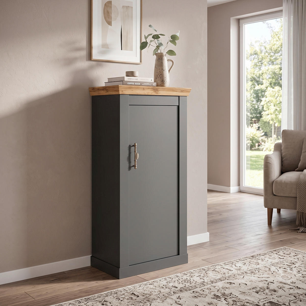HIGHBOARD  72/146/38 cm  - Anthrazit/Silberfarben, Design, Holzwerkstoff/Metall (72/146/38cm) - MID.YOU