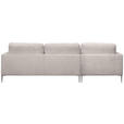 ECKSOFA Taupe Chenille  - Taupe/Silberfarben, KONVENTIONELL, Textil/Metall (143/284cm) - Carryhome