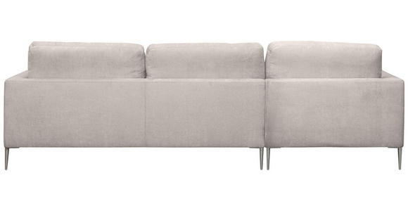 ECKSOFA Taupe Chenille  - Taupe/Silberfarben, KONVENTIONELL, Textil/Metall (143/284cm) - Carryhome
