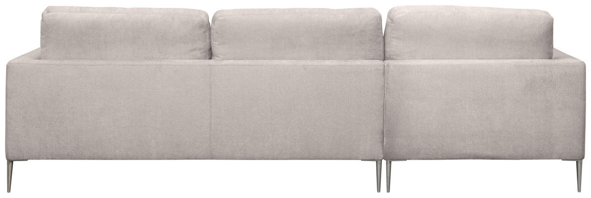 ECKSOFA Taupe Chenille  - Taupe/Silberfarben, KONVENTIONELL, Textil/Metall (143/284cm) - Carryhome