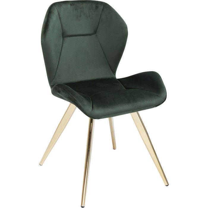 STUHL - Dunkelgrün/Messingfarben, Design, Textil/Metall (52/82/53cm) - Kare-Design