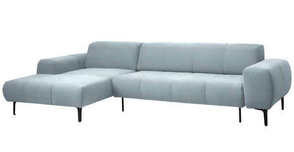 ECKSOFA in Chenille Pastellblau 167/311 cm - Pastellblau/Schwarz, Design, Textil/Metall (167/311cm) - Xora
