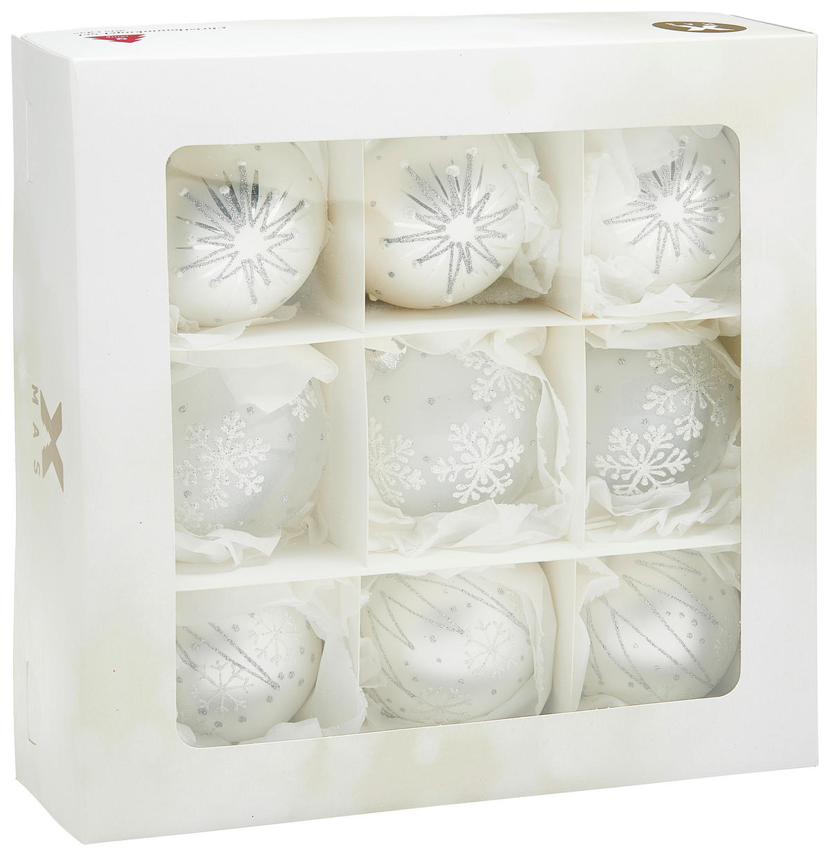 CHRISTBAUMKUGEL-SET 8 cm 9-teilig  - Silberfarben, LIFESTYLE, Glas/Metall (8cm) - X-Mas