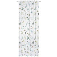 GARDINLÄNGD halvtransparent  - vit/grön, Klassisk, textil (140/255cm) - Bio:Vio
