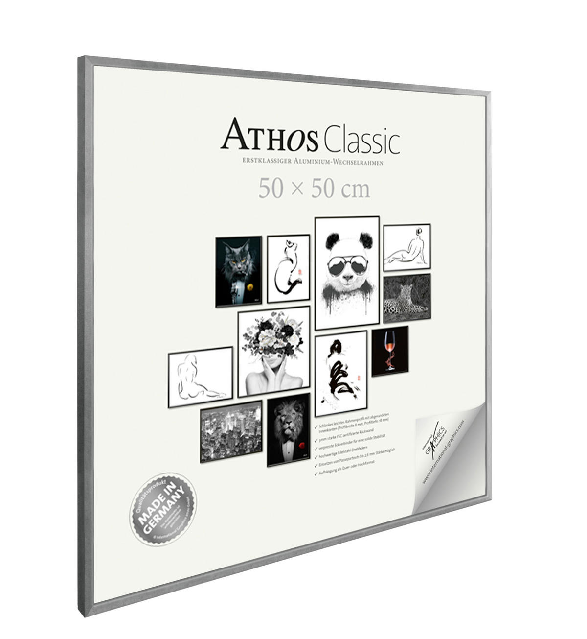 BILDERRAHMEN - Silberfarben, Basics, Papier/Holzwerkstoff (50/50/1,8cm)