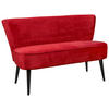 SITZBANK 179/83/75 cm Mikrovelours Rot Holz  - Rot/Schwarz, Trend, Holz/Textil (179/83/75cm) - MID.YOU