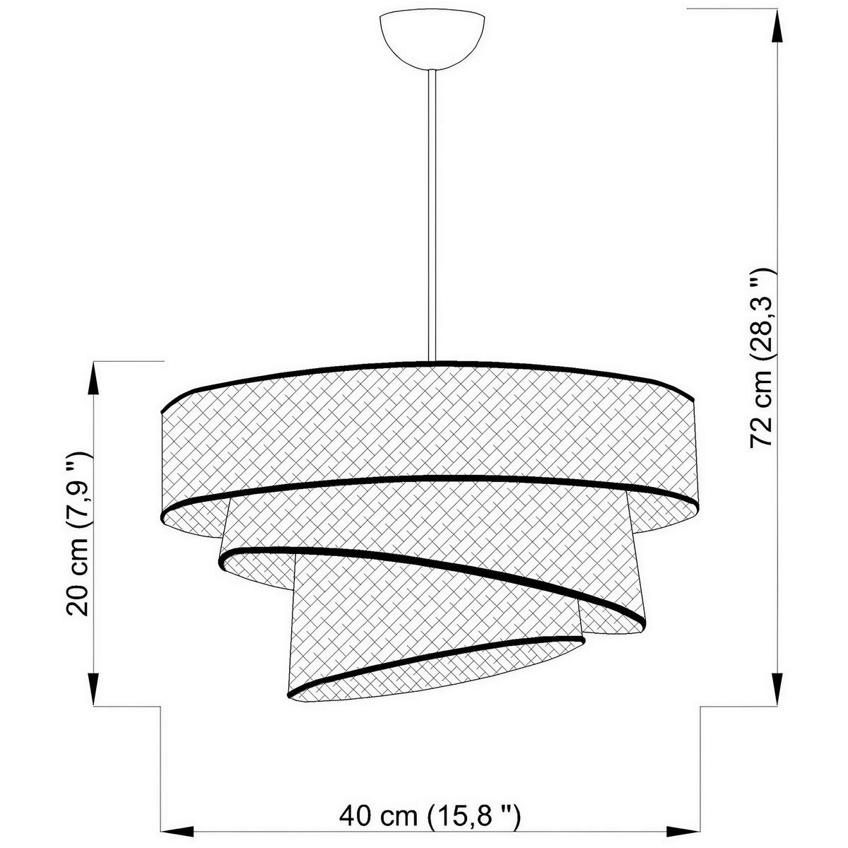 HÄNGELEUCHTE 40/72 cm   - Beige/Schwarz, Design, Textil/Metall (40/72cm) - P & B
