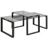 COUCHTISCH in Metall, Glas 115/55/45 cm  - Klar/Schwarz, Trend, Glas/Metall (115/55/45cm) - Livetastic