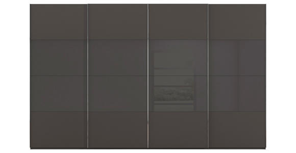 SCHWEBETÜRENSCHRANK  in Graphitfarben, Schwarz  - Chromfarben/Graphitfarben, KONVENTIONELL, Glas/Holzwerkstoff (361/235/68cm) - Novel