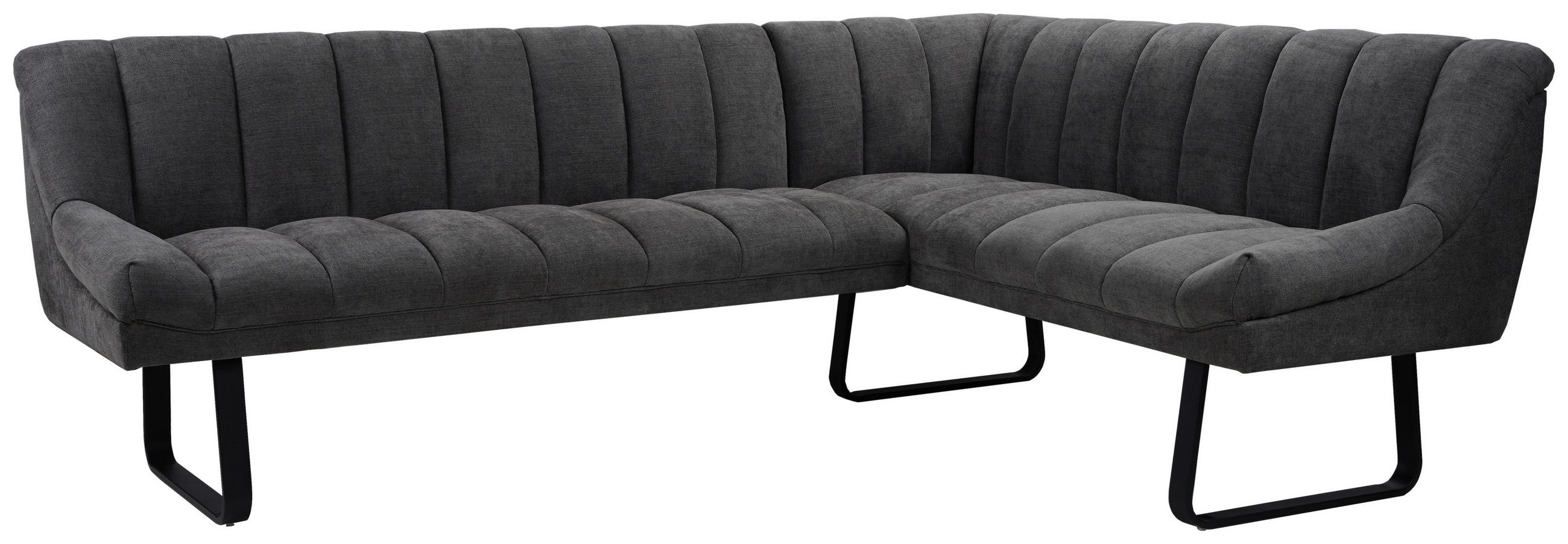 ECKBANK  in Grau  - Schwarz/Grau, MODERN, Textil/Metall (174/230/82/69cm) - Livetastic