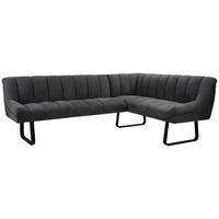 ECKBANK  in Grau  - Schwarz/Grau, MODERN, Textil/Metall (174/230/82/69cm) - Livetastic