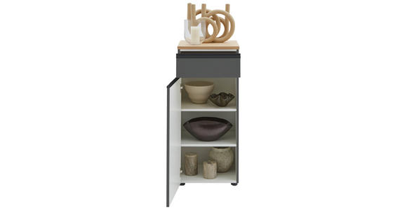 KOMMODE  in 45/102/41 cm  - Eichefarben/Schwarz, Design, Holz/Holzwerkstoff (45/102/41cm) - Dieter Knoll