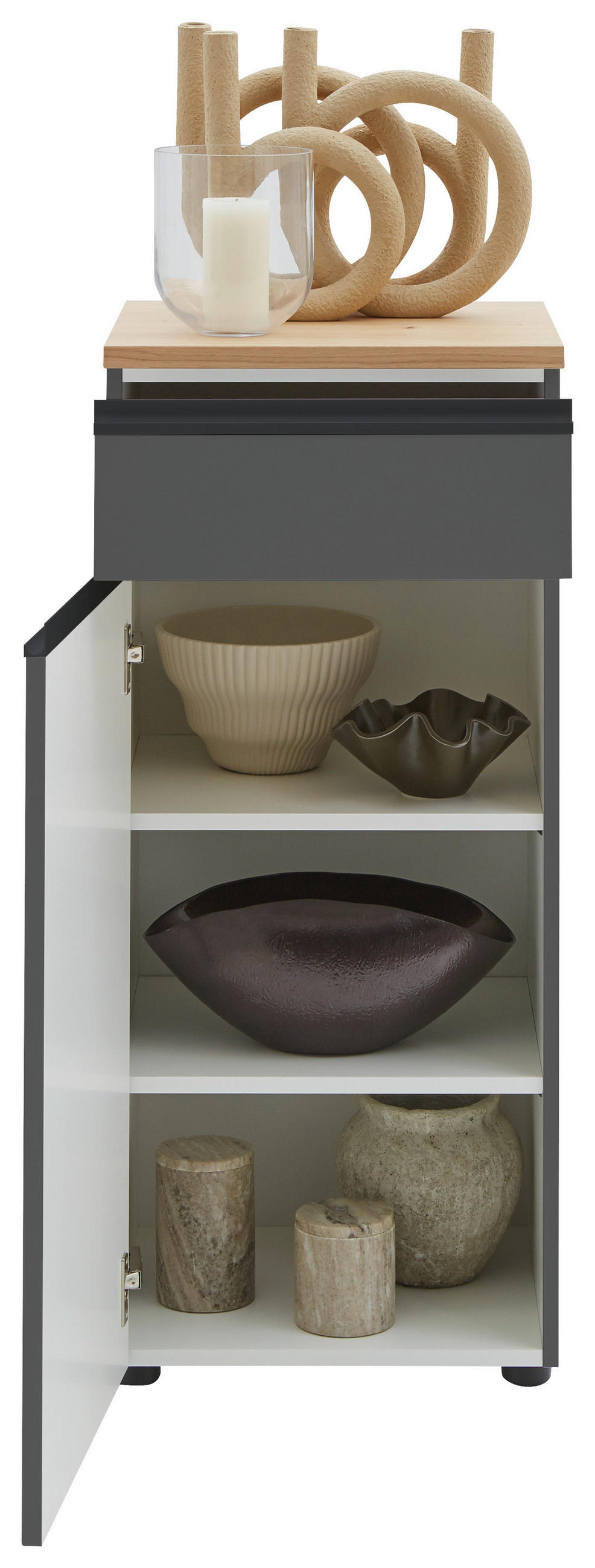 KOMMODE 45/102/41 cm  in Grau  - Schwarz/Grau, Design, Holz/Holzwerkstoff (45/102/41cm) - Dieter Knoll