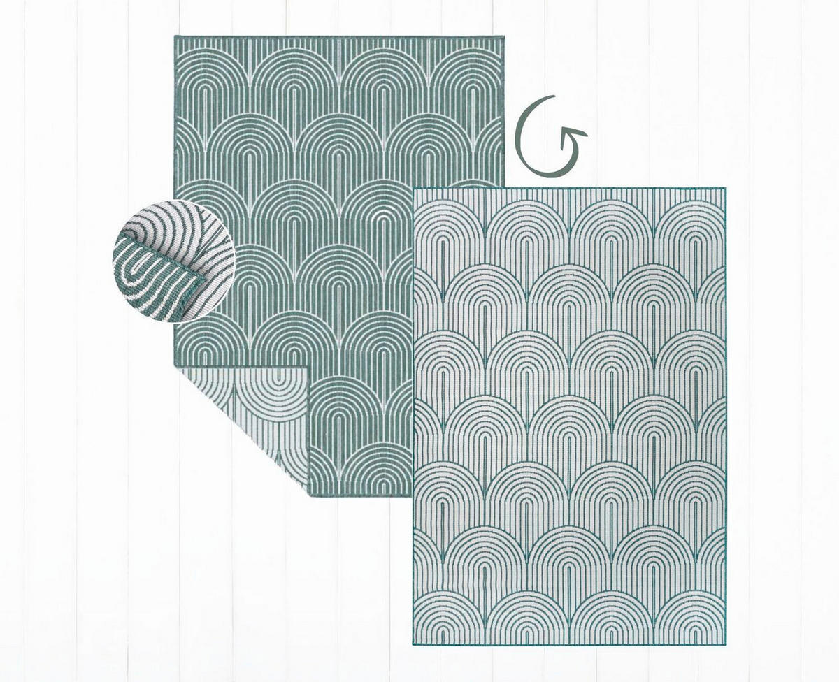 OUTDOORTEPPICH 80/150 cm Pangli Grün, Weiß  - Weiß/Grün, Design, Kunststoff (80/150cm)