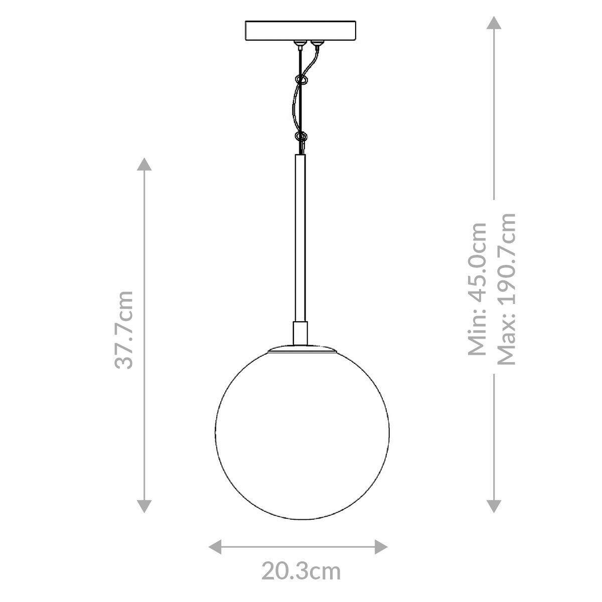 LED-PENDELLEUCHTE 20,3/45 cm    - Goldfarben, Konventionell, Glas/Metall (20,3/45cm) - Elstead Lighting