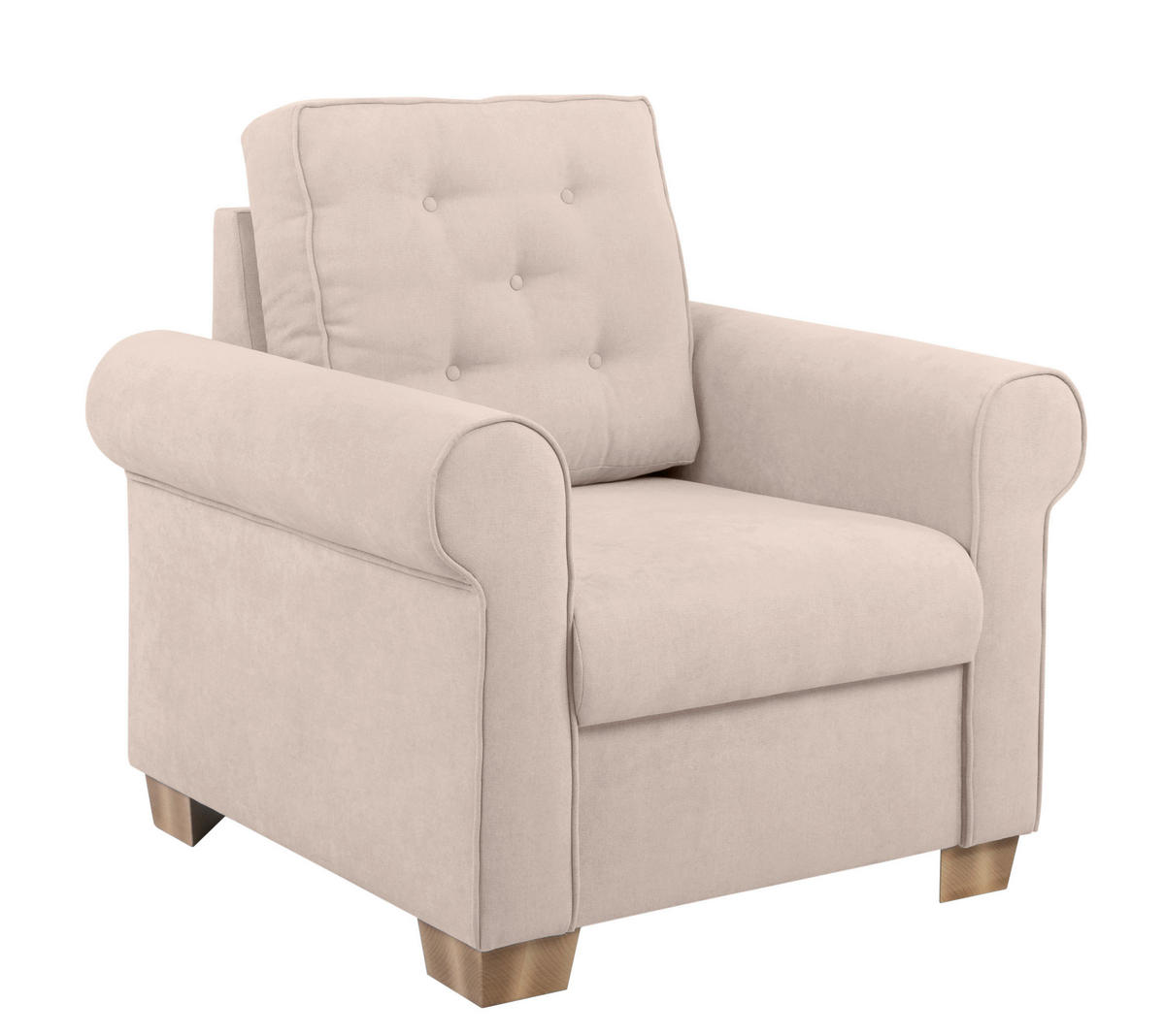 SESSEL in Beige  - Beige/Buchefarben, Design, Holz/Textil (93/89/82cm) - MID.YOU