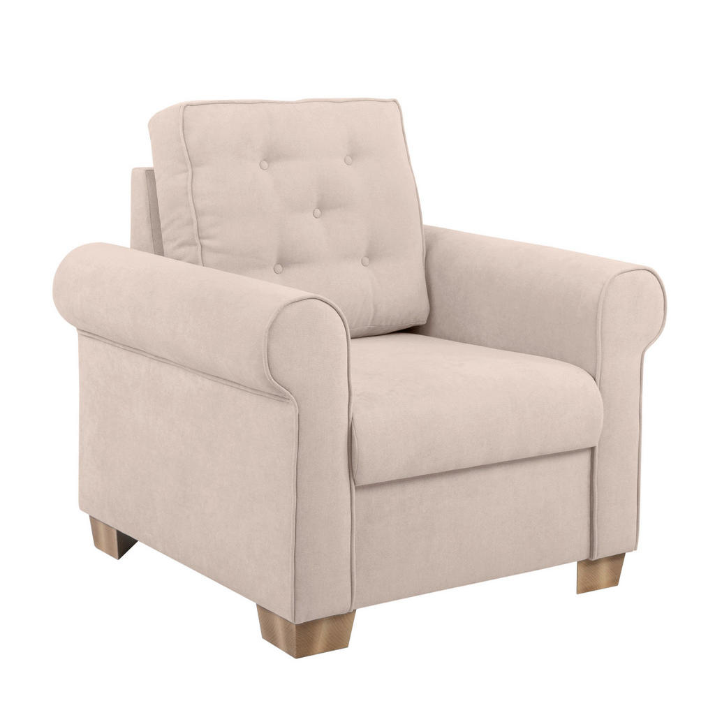 Thumbnail - Mid.you Sessel Arles, Beige, Textil, Birke, Buche, Hartholz, Uni, 93x89x82 cm, Made in EU, Stühle