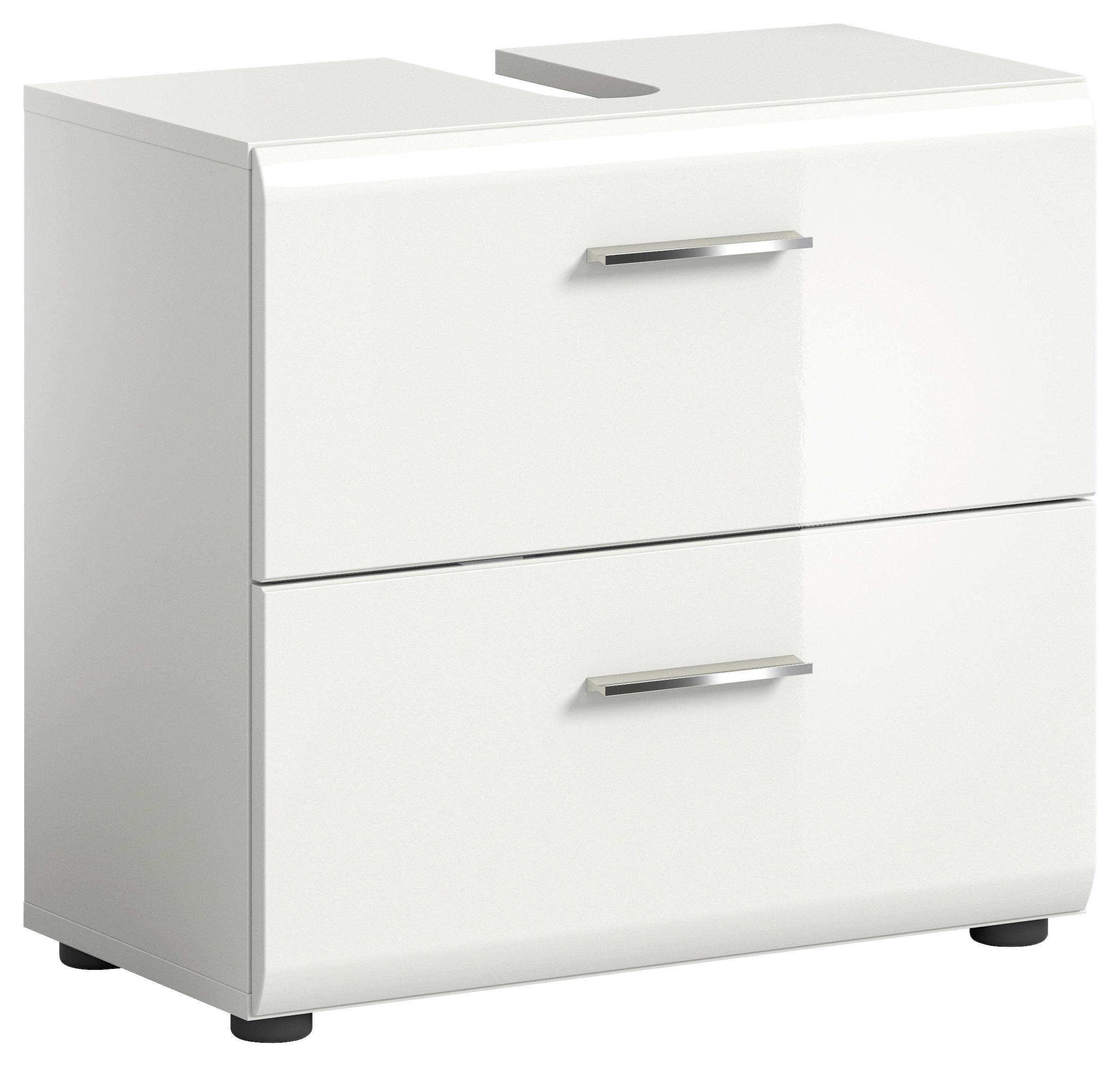 SKRINKA POD UMÝVADLO, biela s vysokým leskom, biela, 60/54/32 cm - biela/biela s vysokým leskom, Modern, kompozitné drevo (60/54/32cm) - MID.YOU