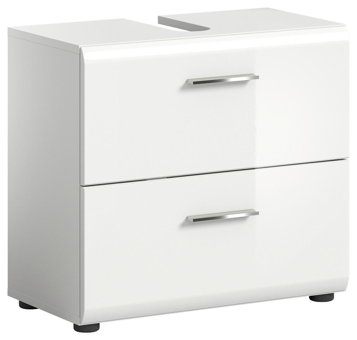 OMARICA ZA POD UMIVALNIK 60/54/32 cm  - bela/visoki sijaj, Moderno, leseni material (60/54/32cm) - MID.YOU